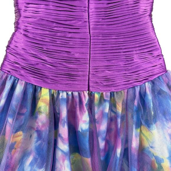 Alyce Designs Strapless Blue Purple Sweetheart Sequin Prom Formal Dress sz 2 - Picture 12 of 16